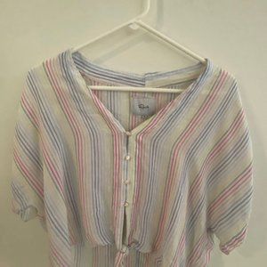 Rails Women's M Thea Blouse Isla Stripe Rainbow